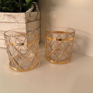 Joseph Altuzarra Lowball Glasses 18K GOLD Lattice Old Fashioned Glasses